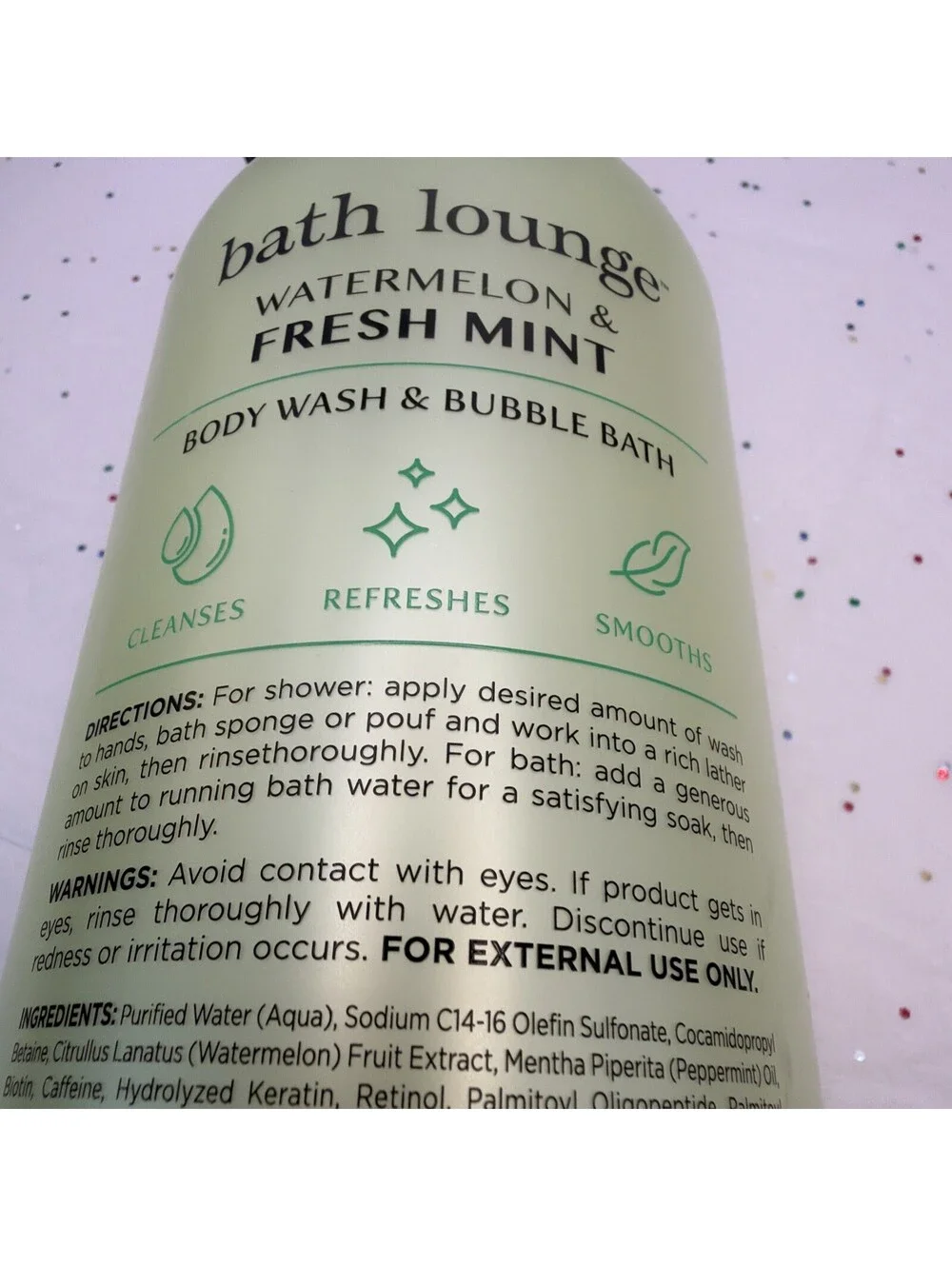 Bath Lounge Watermelon & Fresh Mint Body Wash Bubble Bath 32 fl oz New 2-in-1